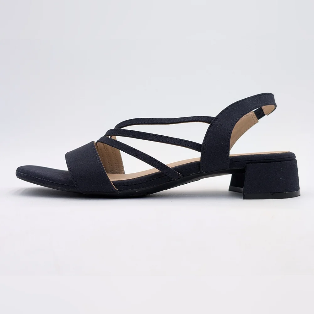 LifeStride Joy 2 Size 9.5W Slingback Deep Navy Fabric Soft System Extra Cushion